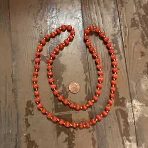 Vintage Orange Silk Wrapped Beads